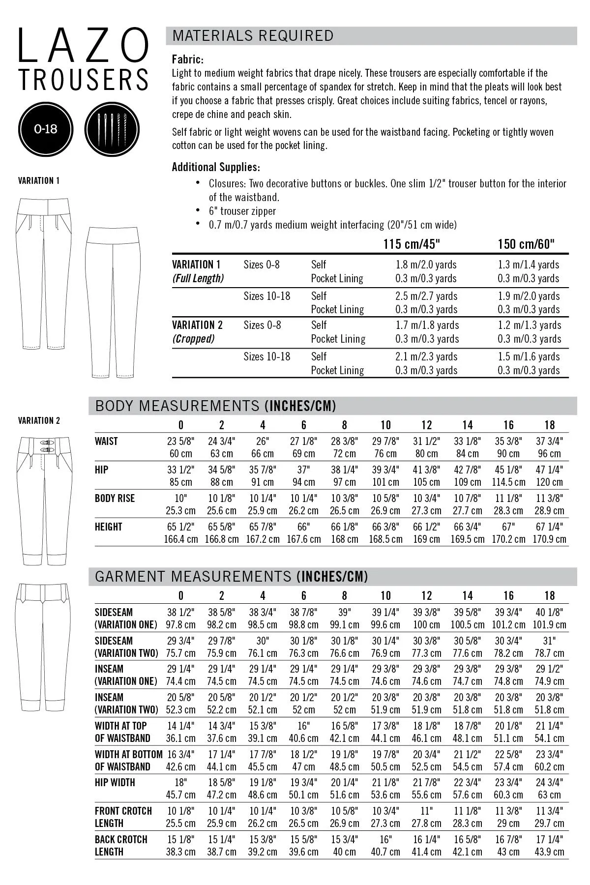 PDF Pattern - Lazo Trousers | Thread Theory