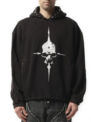 Peace Stud Hoodie in Black