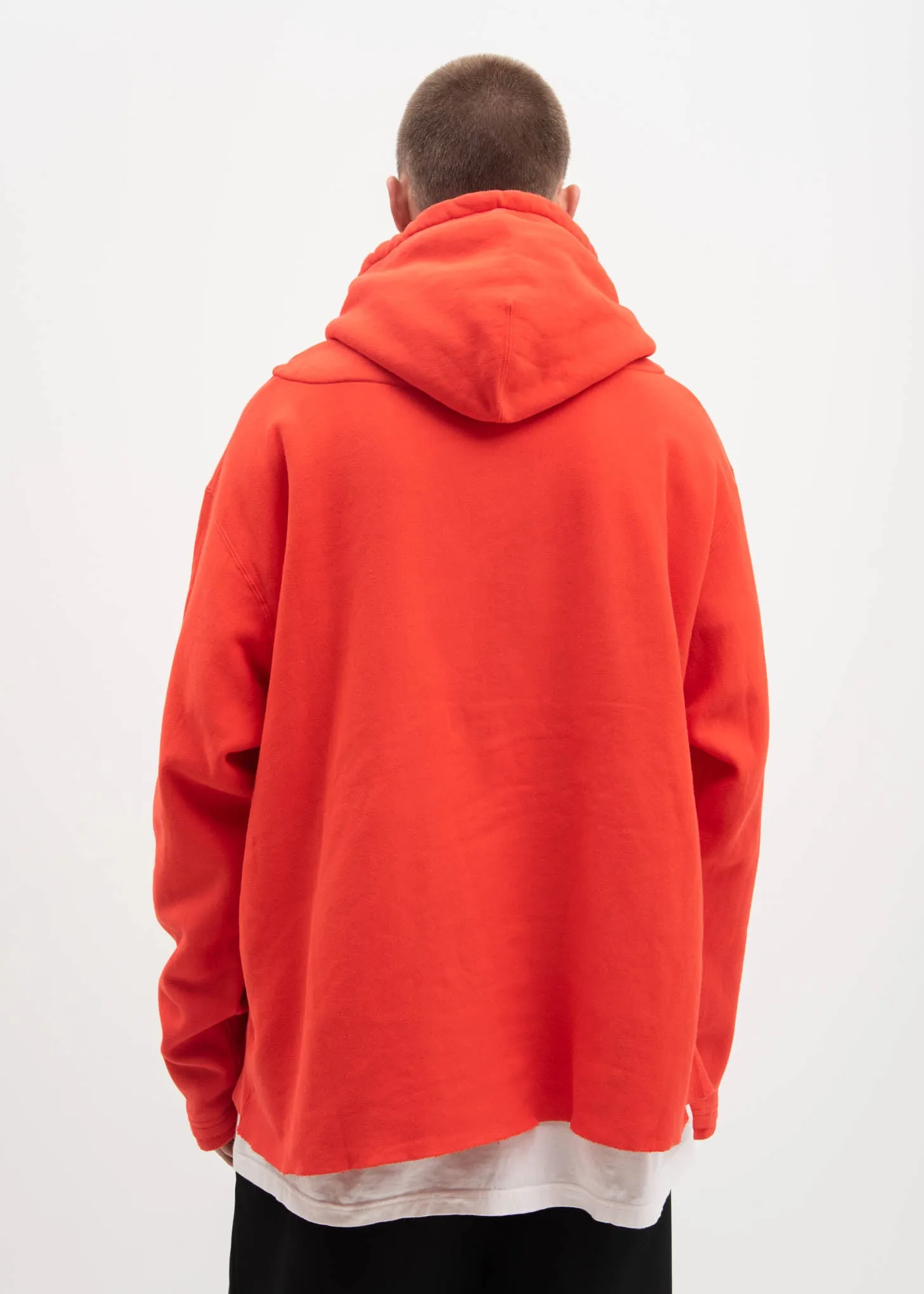 Red Fraying Hoodie