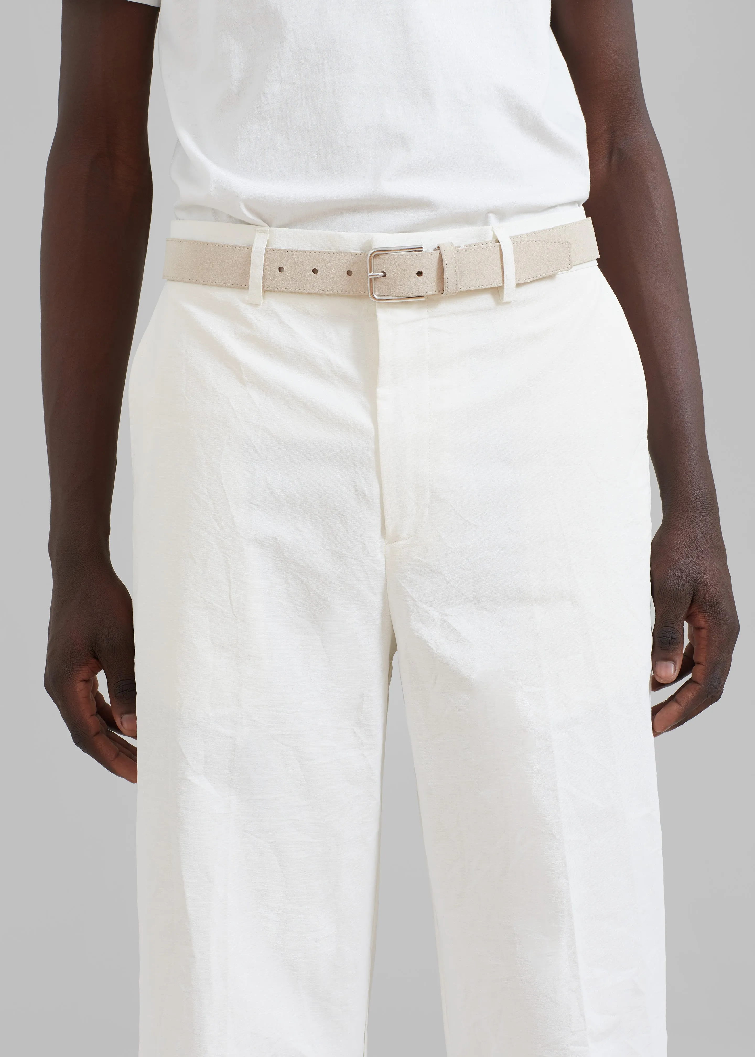 Róhe Crushed Cotton Trousers - Chalk