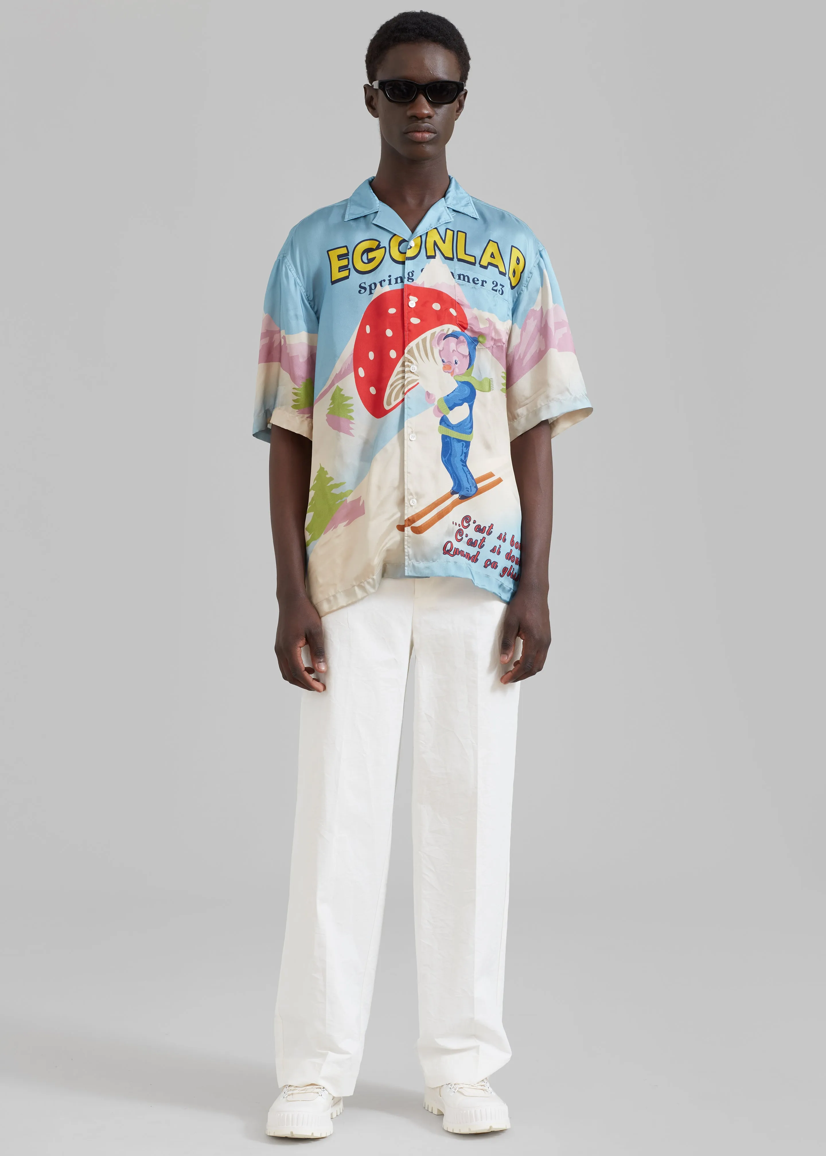 Róhe Crushed Cotton Trousers - Chalk