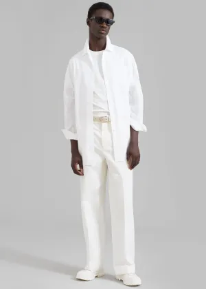 Róhe Crushed Cotton Trousers - Chalk