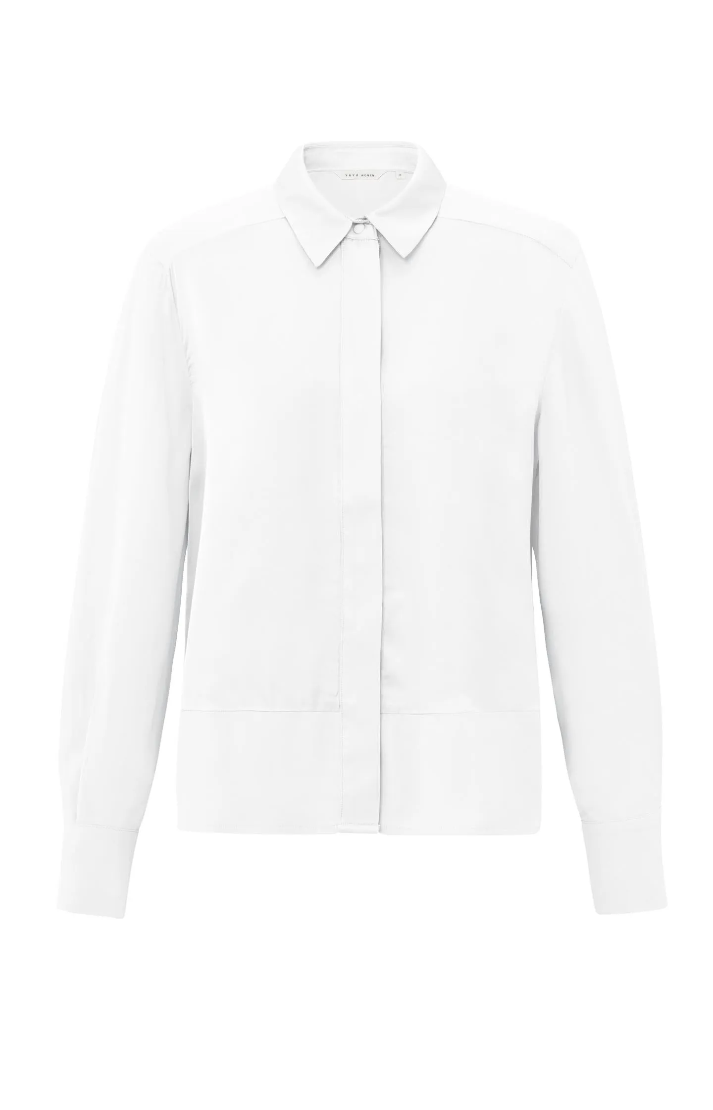Satin blouse with mixed textures