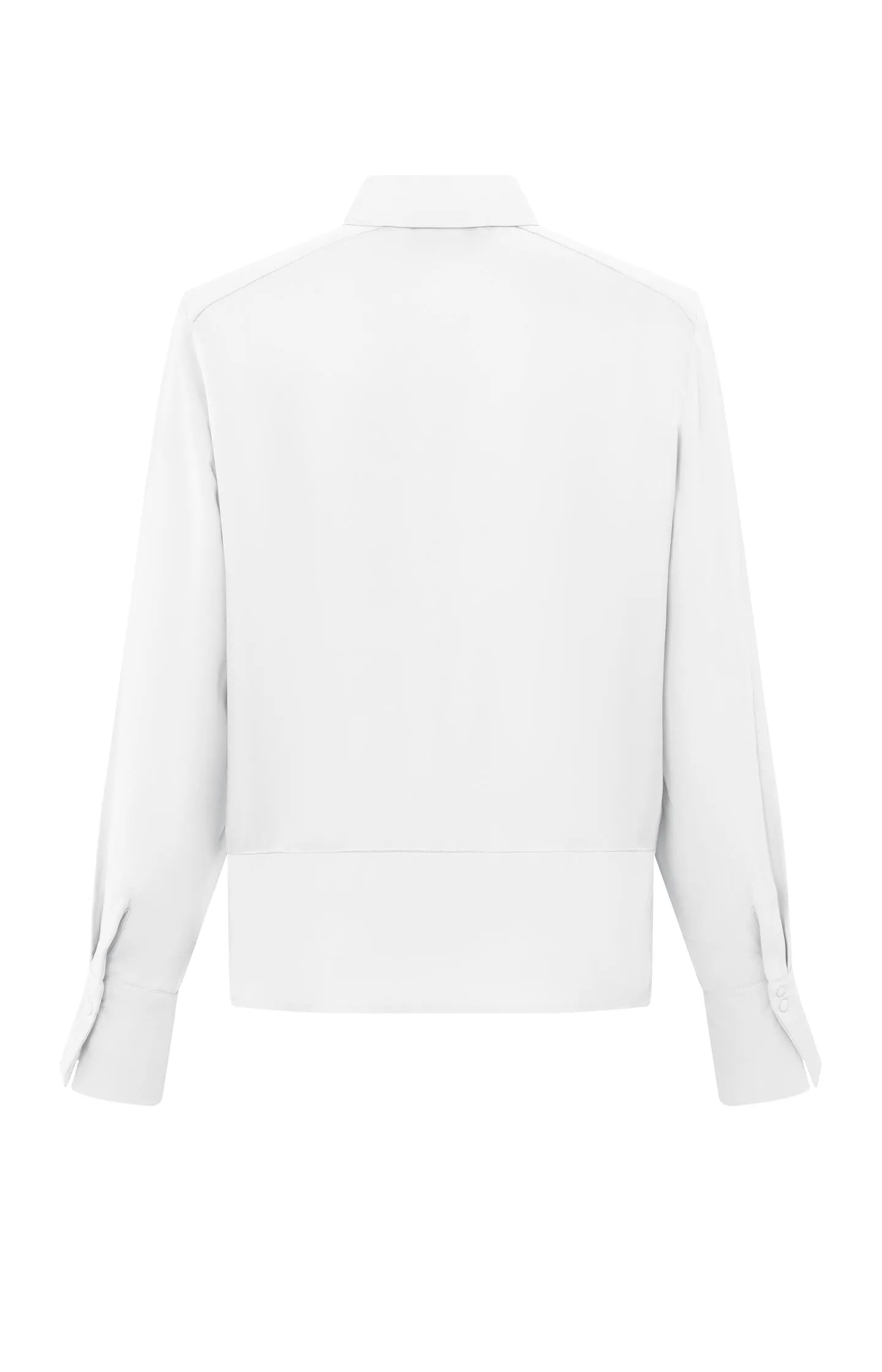 Satin blouse with mixed textures