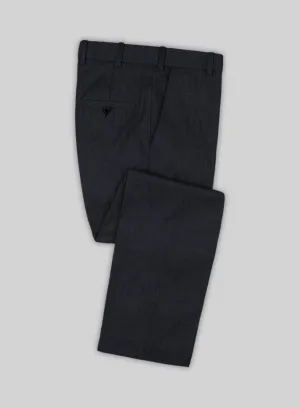 Scabal Eziki Herringbone Blue Wool Pants