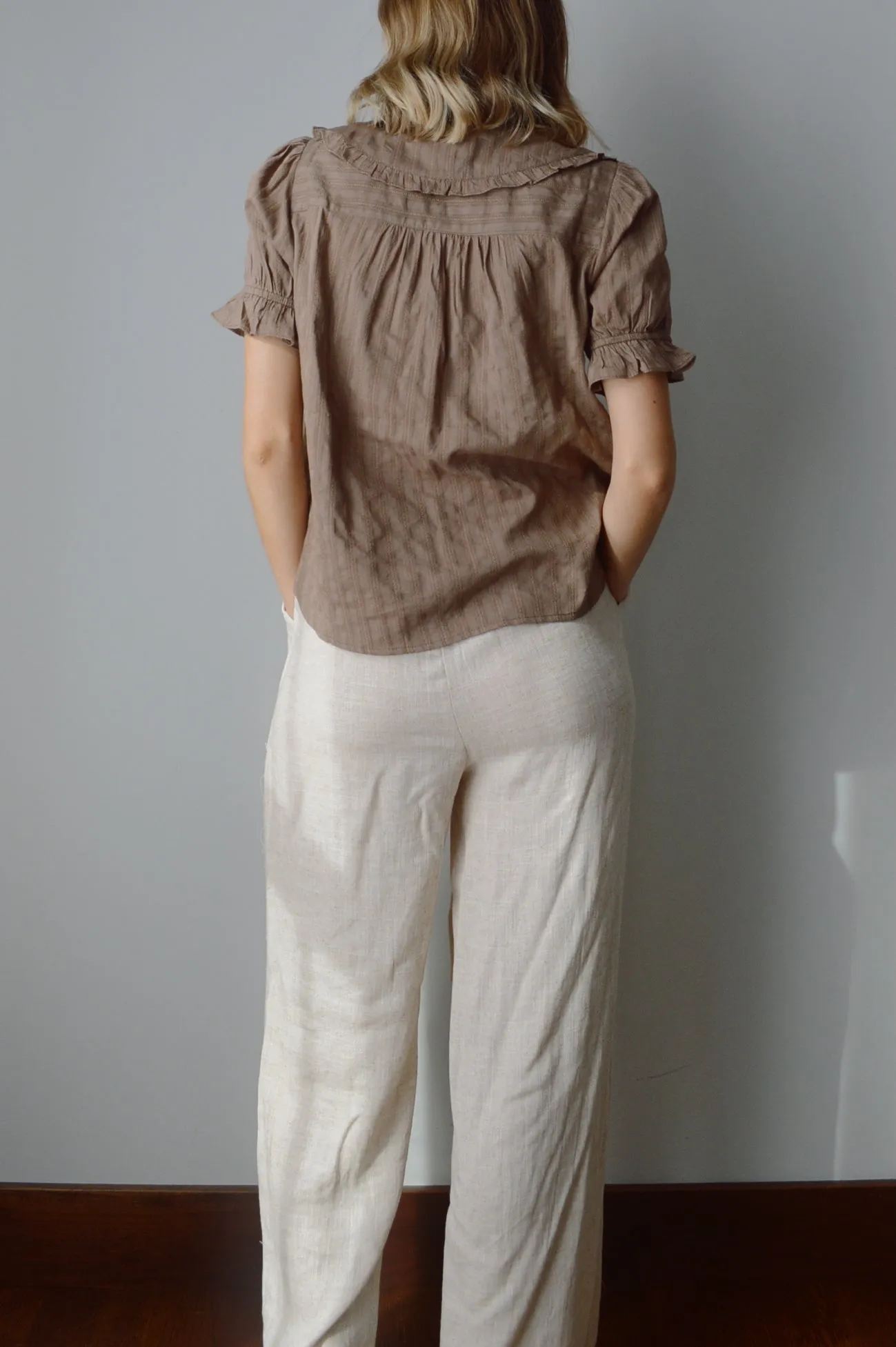 SEASIDE LINEN WIDE LEG PANTS