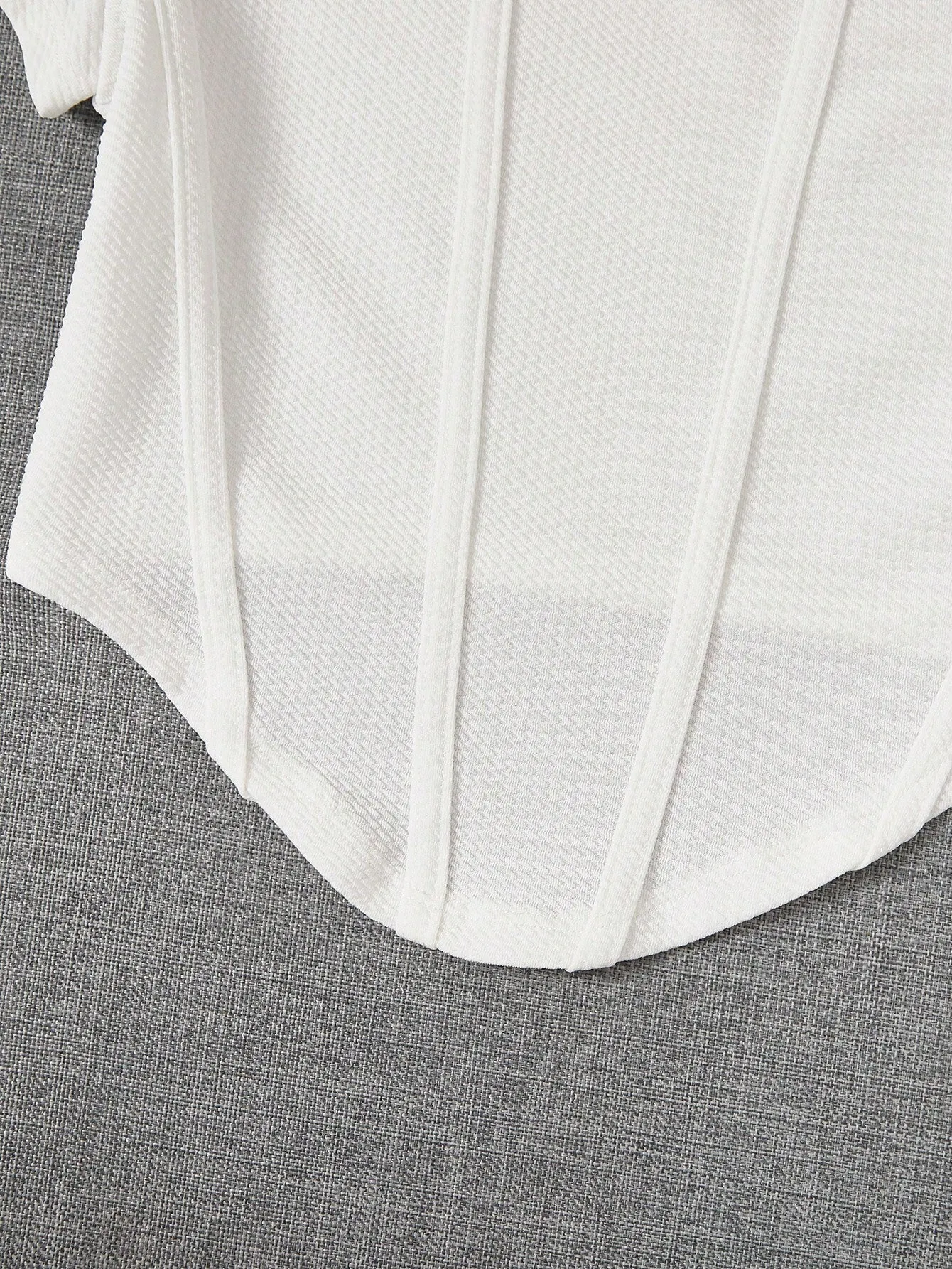 SHEIN EZwear Summer Outfit Square Neck White Seam Front Tee