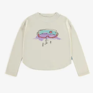 Souris Mini girls ski goggles graphic long sleeve tee