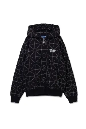 SPARKLE STITCH ZIP HOODIE BLACK