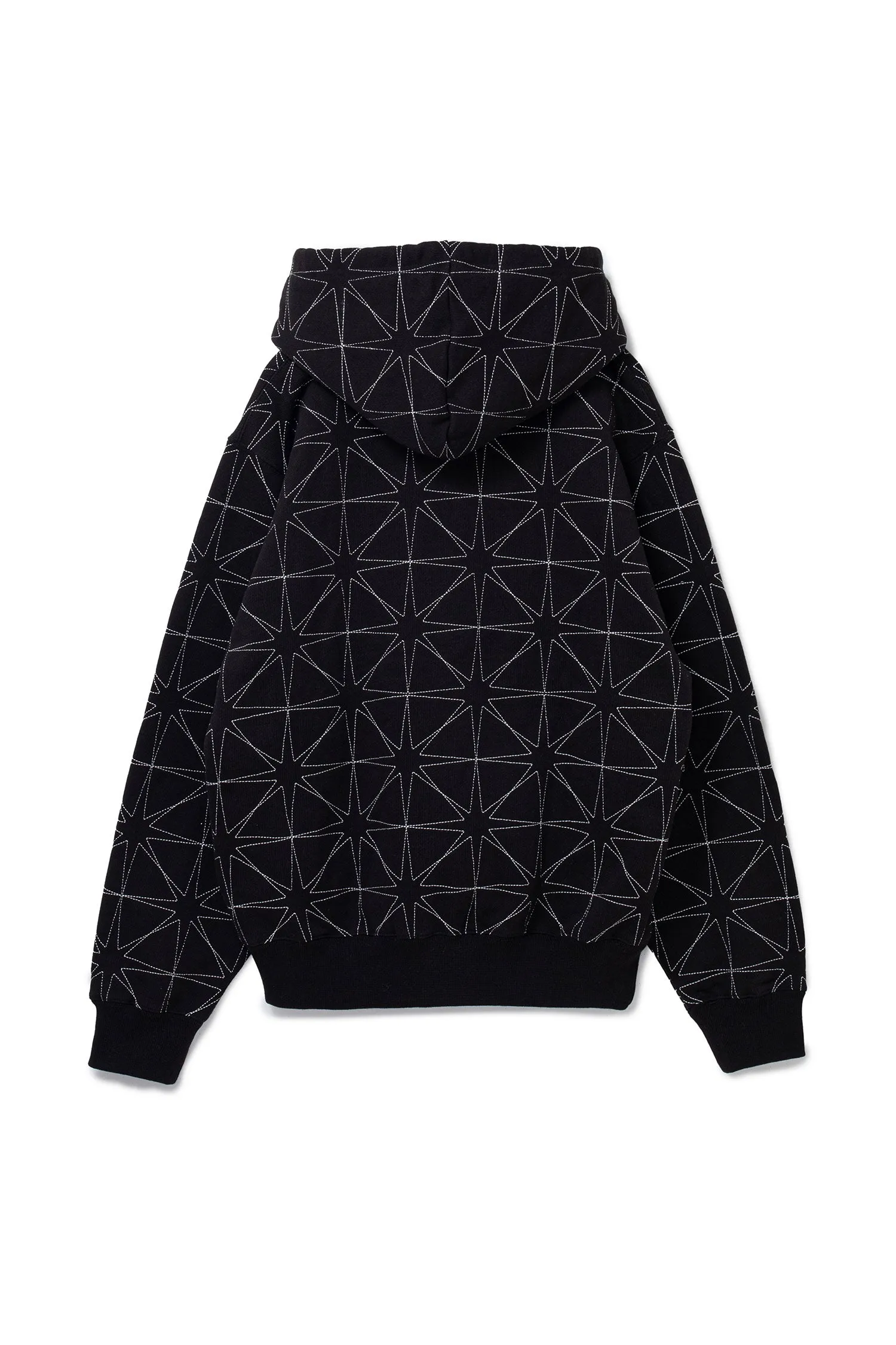 SPARKLE STITCH ZIP HOODIE BLACK