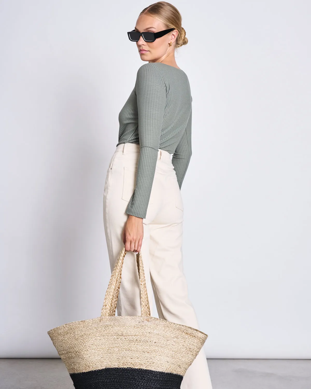 SQUARE NECK LONGSLEEVE FRIA SEA SPRAY