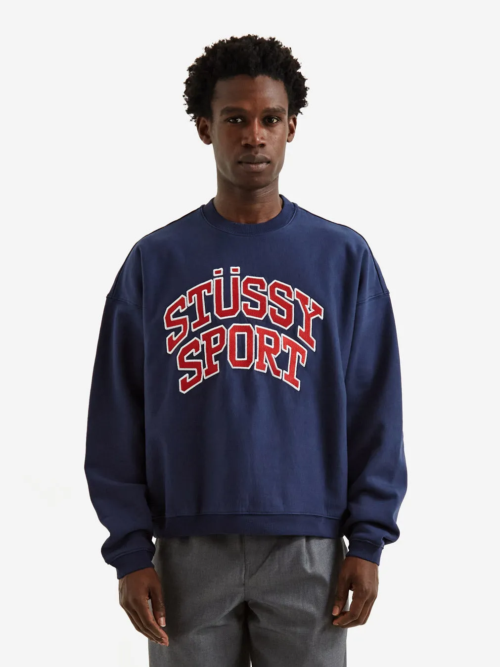 Stussy Relaxed Oversized Crew - Navy