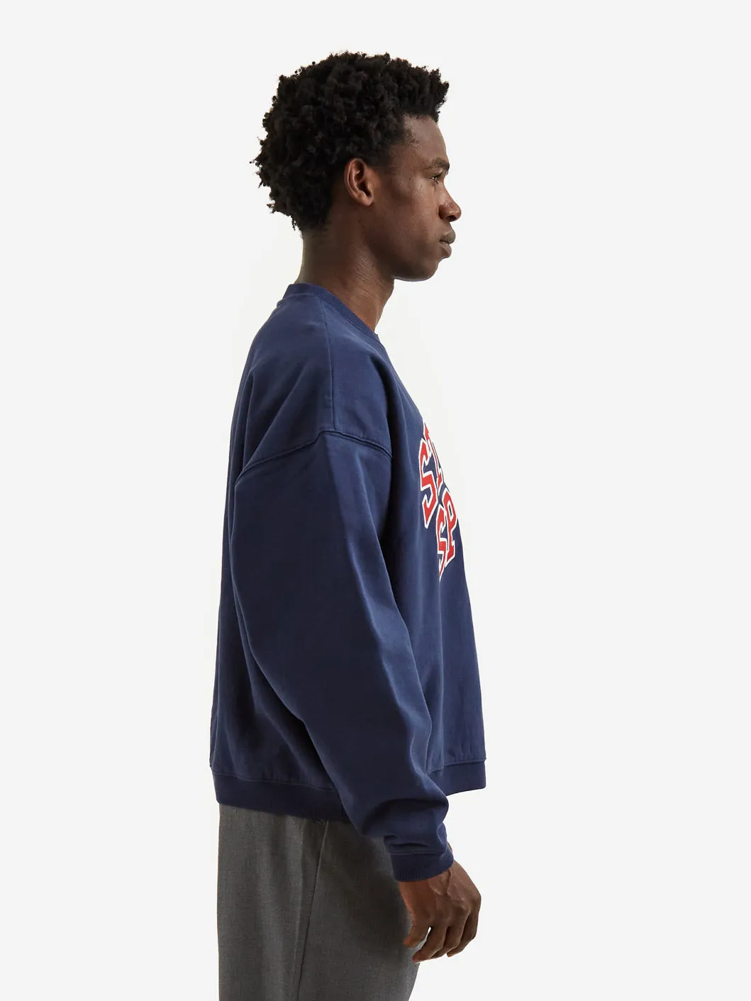 Stussy Relaxed Oversized Crew - Navy