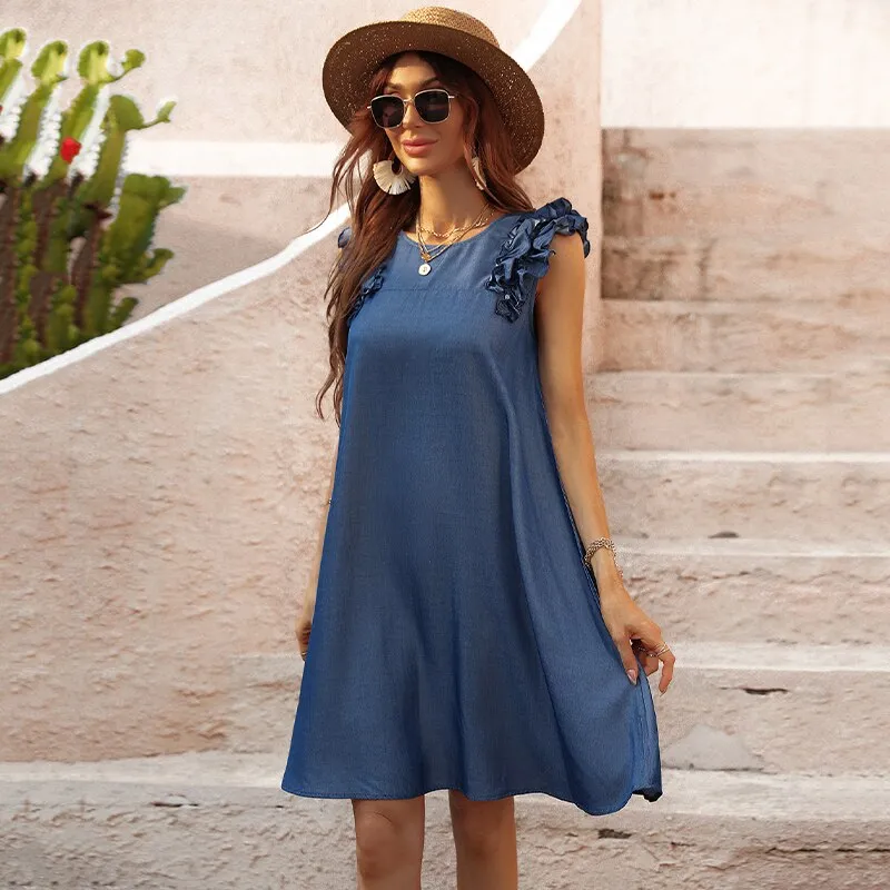 Summer Ruffled Short Sleeve Mini Dress