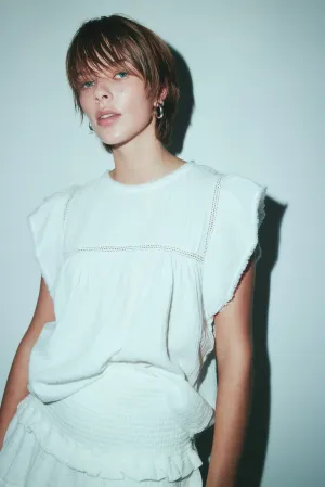 The Mavis Gauze Flutter Sleeve Top