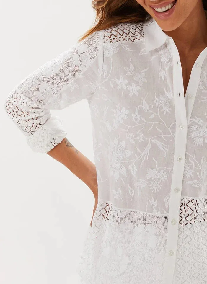 The Streep Patchwork Embroidery Shirt