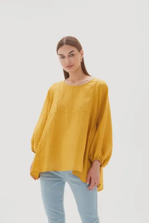 Tirelli Elastic Gather Volume Blouse Tumeric