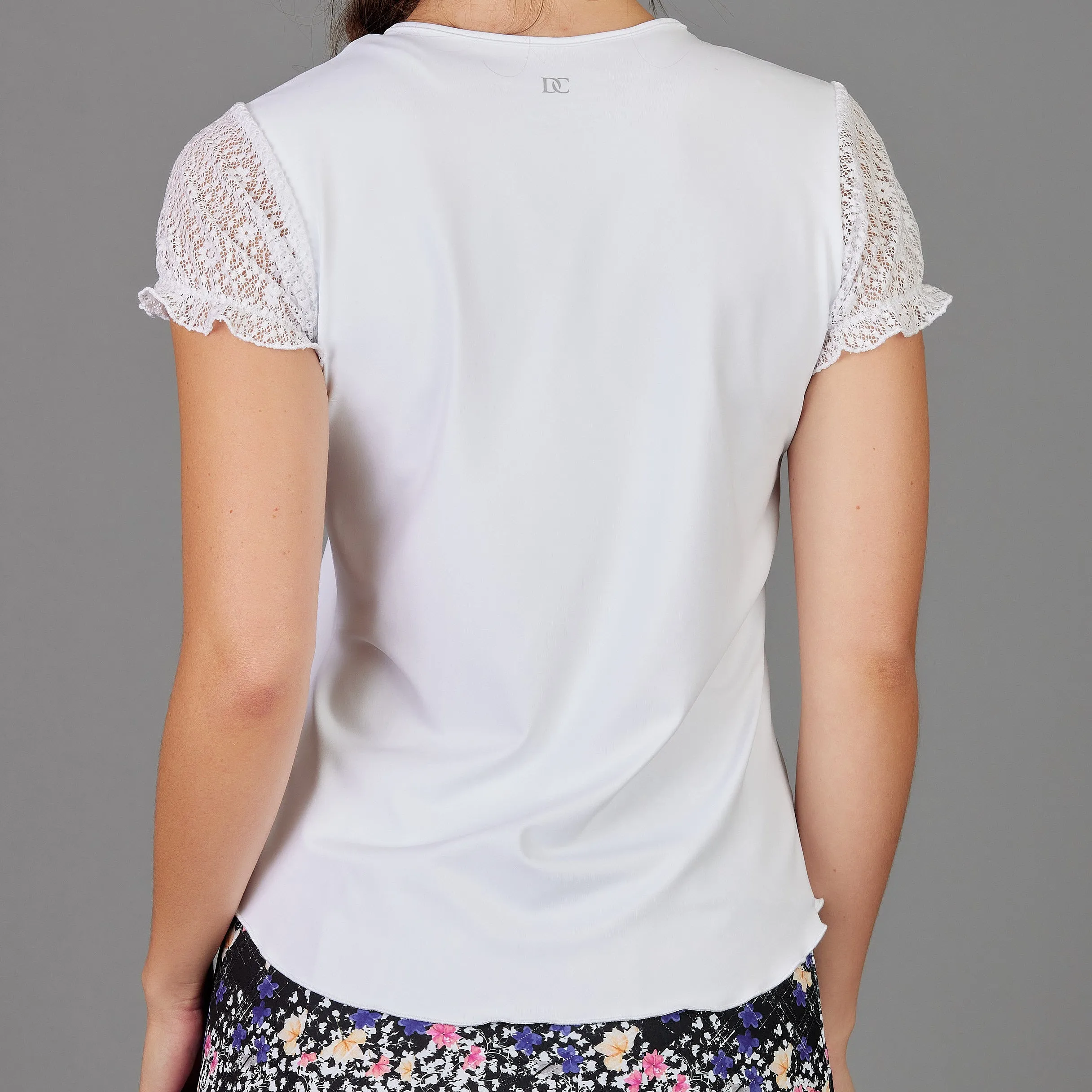 Whisper Short-Sleeve Gather Top (white)