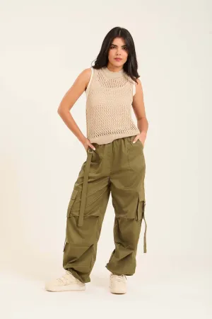 Women Top Crochet Beige