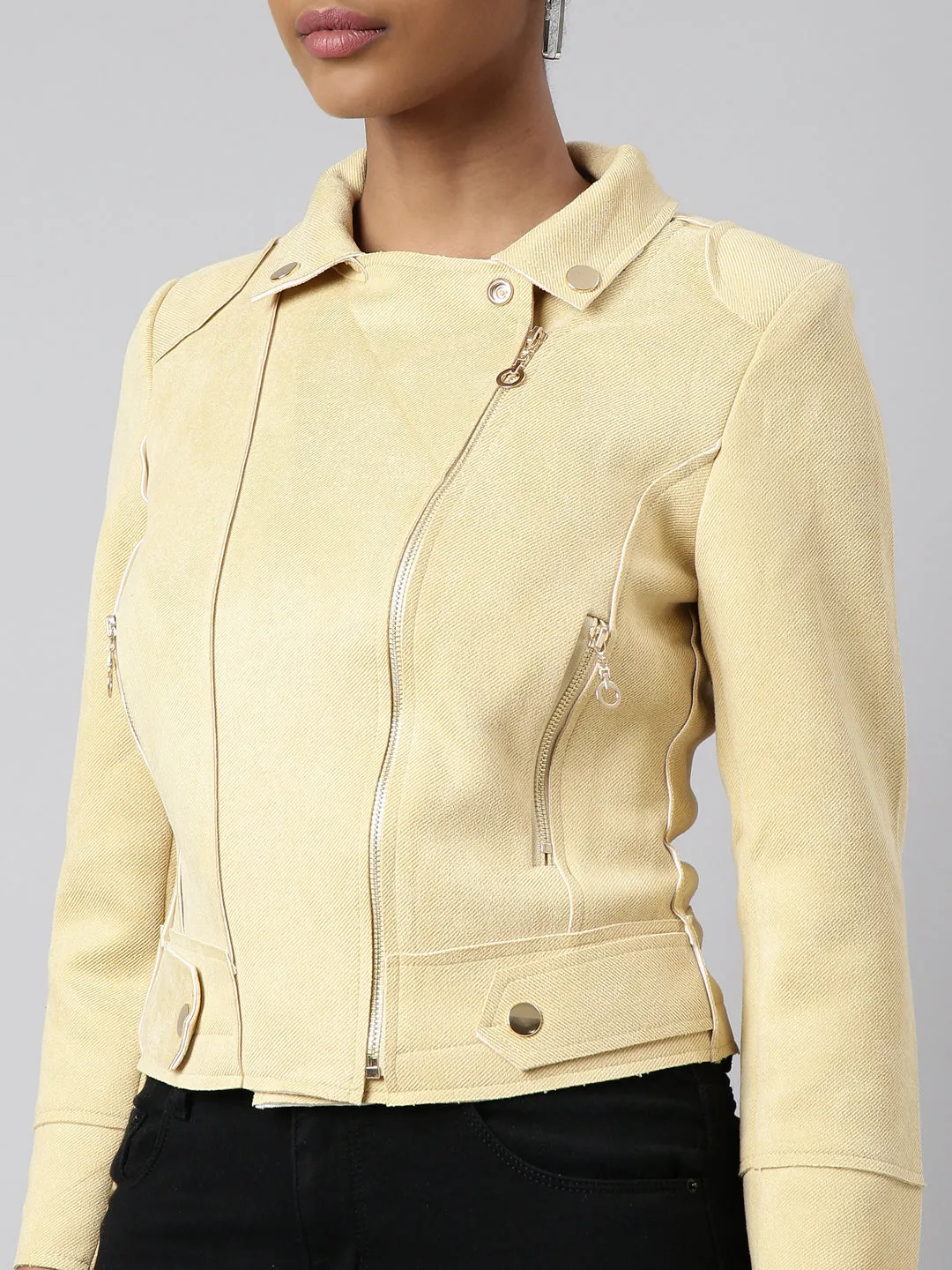 Women Yellow Tailored Jacket