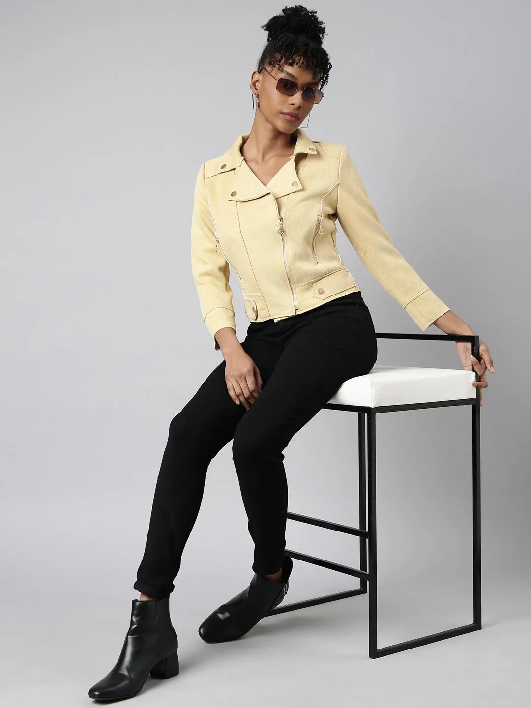 Women Yellow Tailored Jacket