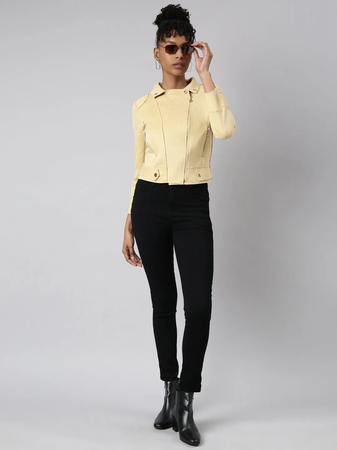 Women Yellow Tailored Jacket