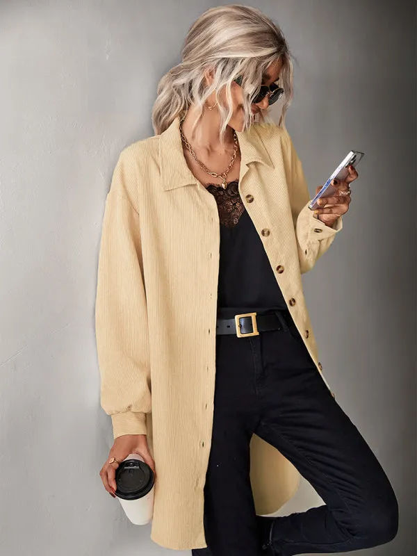 Women's Cardigan Corduroy Jackets