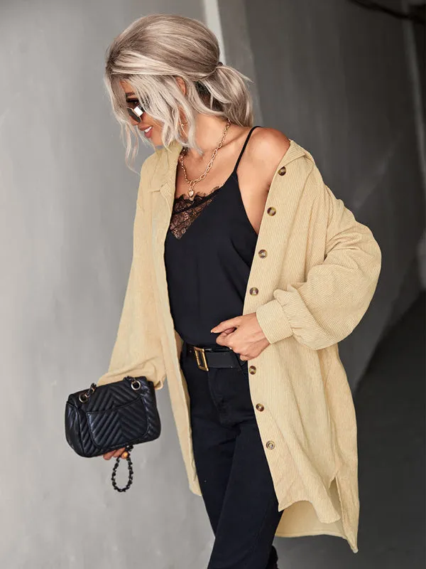 Women's Cardigan Corduroy Jackets