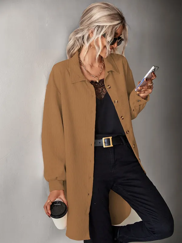 Women's Cardigan Corduroy Jackets